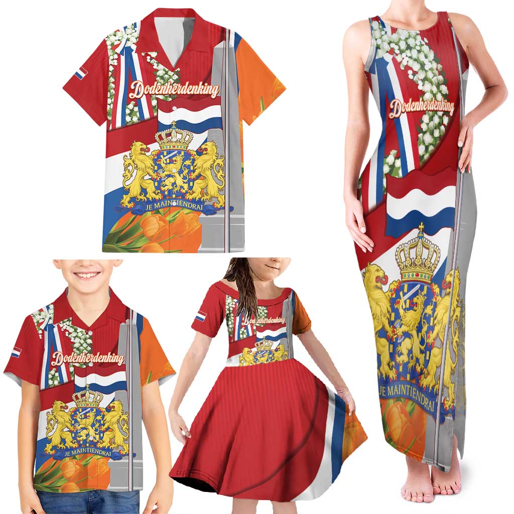 Netherlands Dodenherdenking Family Matching Tank Maxi Dress and Hawaiian Shirt Martyrs' Day Honoring All Victims Of War