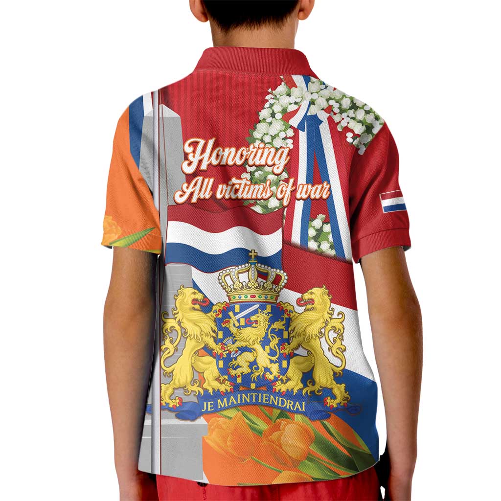 Netherlands Dodenherdenking Kid Polo Shirt Martyrs' Day Honoring All Victims Of War