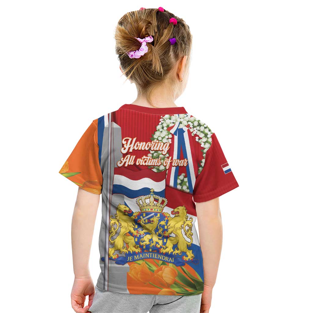 Netherlands Dodenherdenking Kid T Shirt Martyrs' Day Honoring All Victims Of War