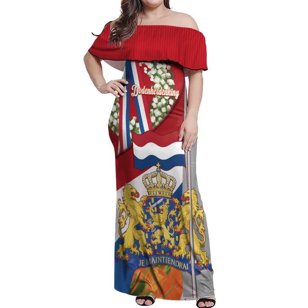 Netherlands Dodenherdenking Off Shoulder Maxi Dress Martyrs' Day Honoring All Victims Of War