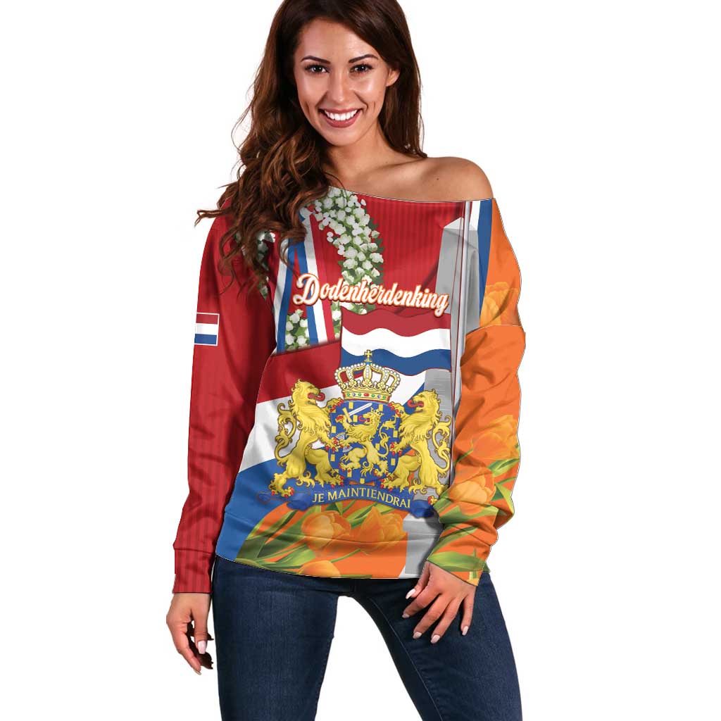 Netherlands Dodenherdenking Off Shoulder Sweater Martyrs' Day Honoring All Victims Of War