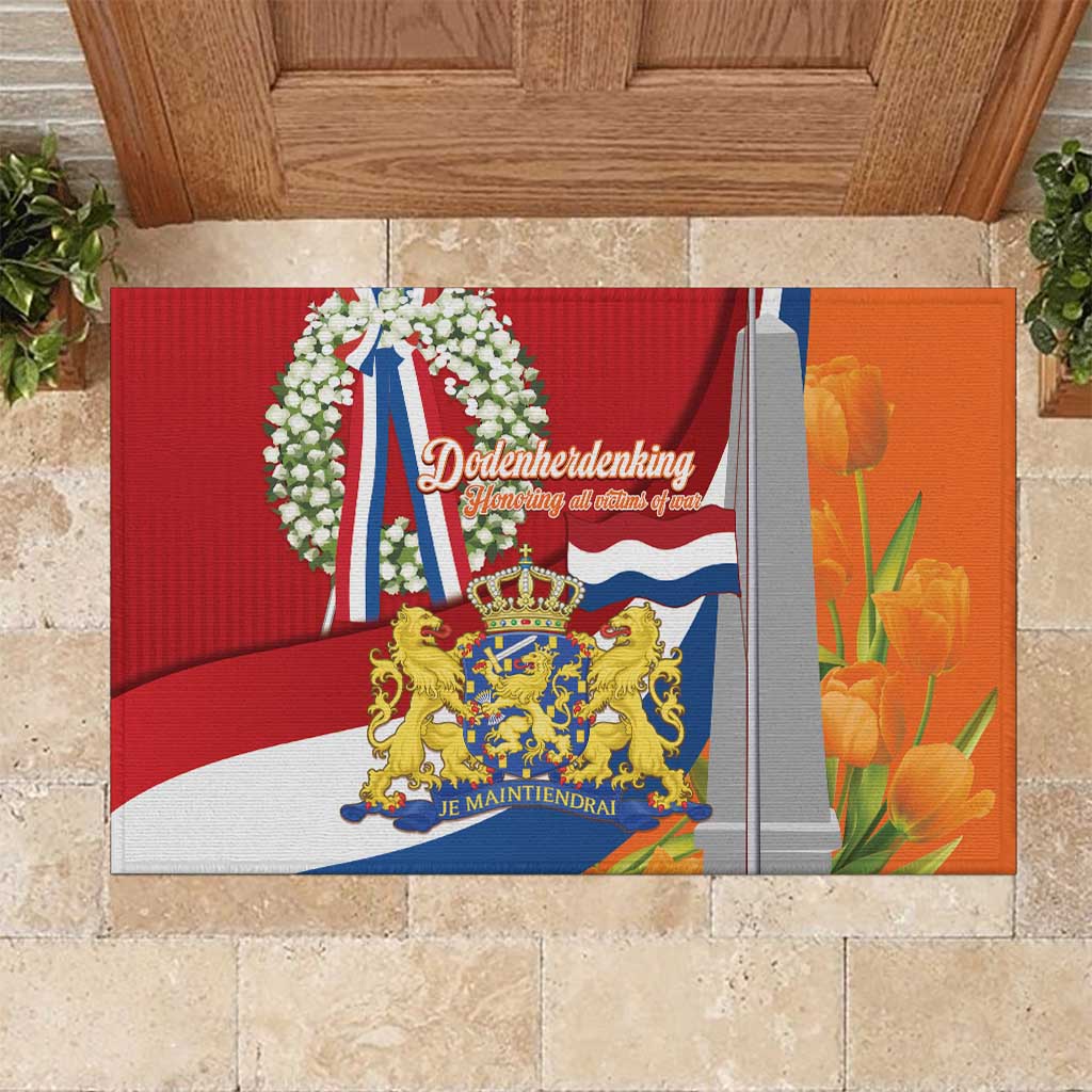 Netherlands Dodenherdenking Rubber Doormat Martyrs' Day Honoring All Victims Of War