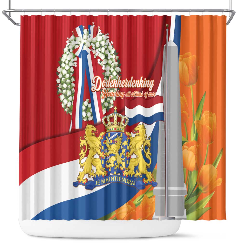 Netherlands Dodenherdenking Shower Curtain Martyrs' Day Honoring All Victims Of War
