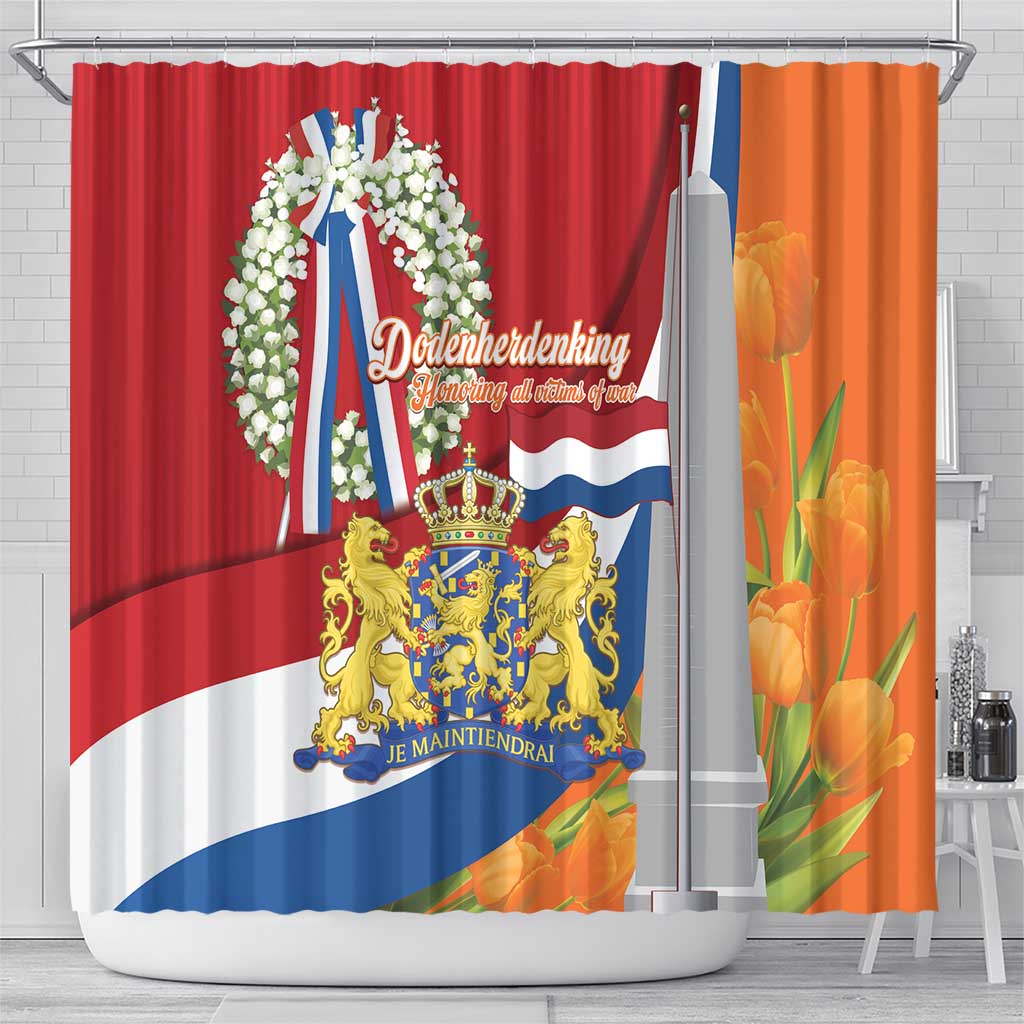 Netherlands Dodenherdenking Shower Curtain Martyrs' Day Honoring All Victims Of War