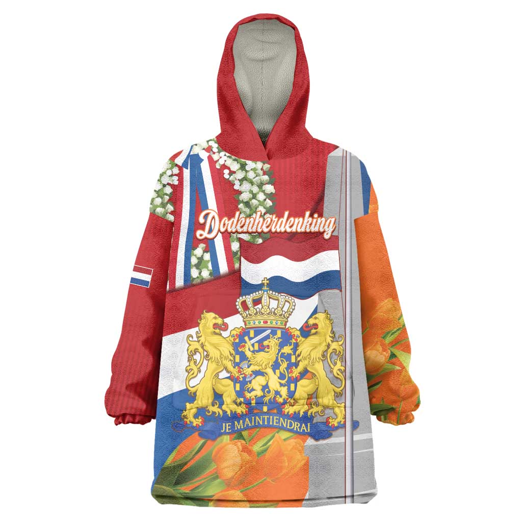 Netherlands Dodenherdenking Wearable Blanket Hoodie Martyrs' Day Honoring All Victims Of War