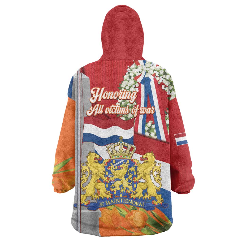 Netherlands Dodenherdenking Wearable Blanket Hoodie Martyrs' Day Honoring All Victims Of War