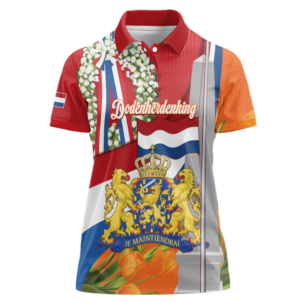 Netherlands Dodenherdenking Women Polo Shirt Martyrs' Day Honoring All Victims Of War