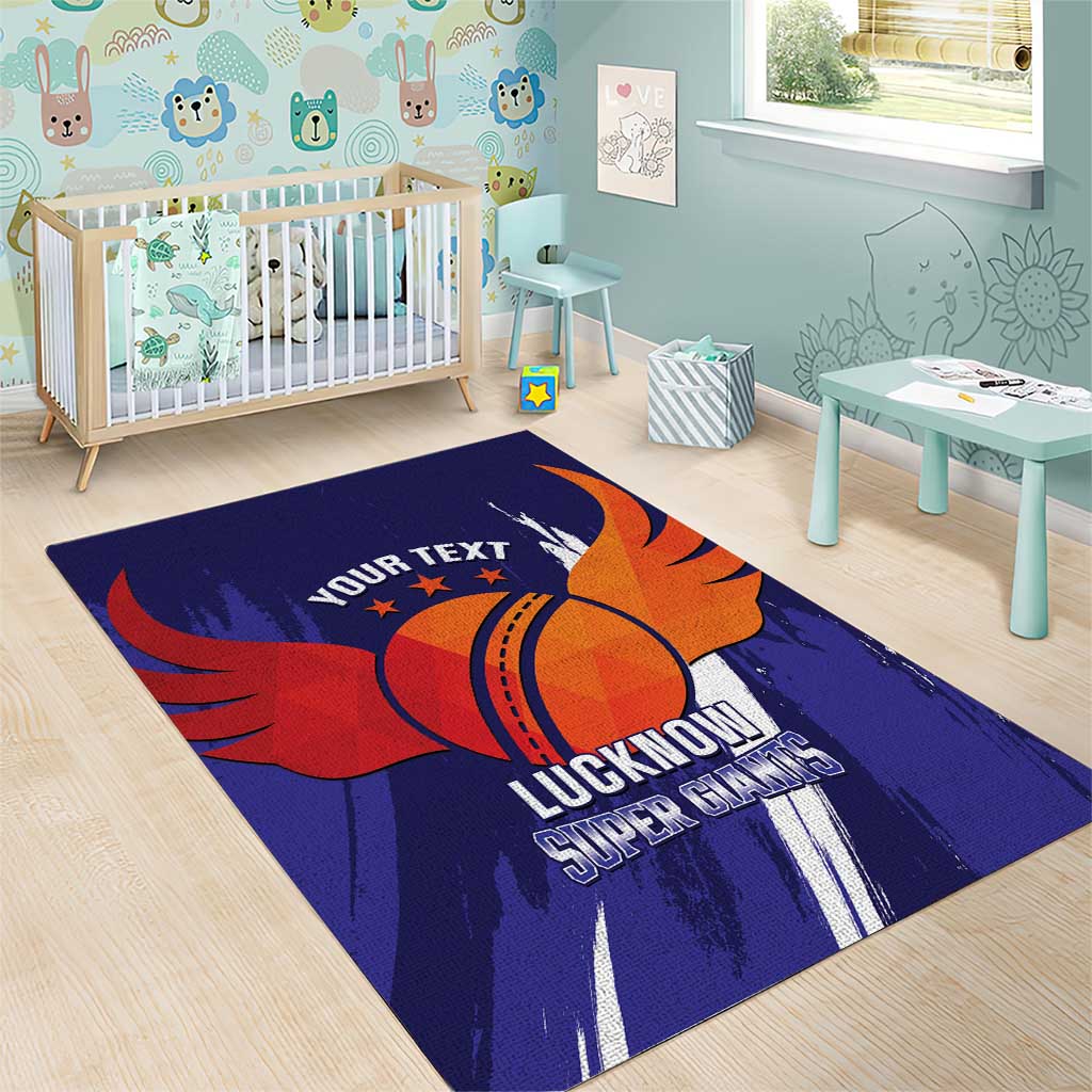 Custom Lucknow India Cricket Area Rug Go Champions
