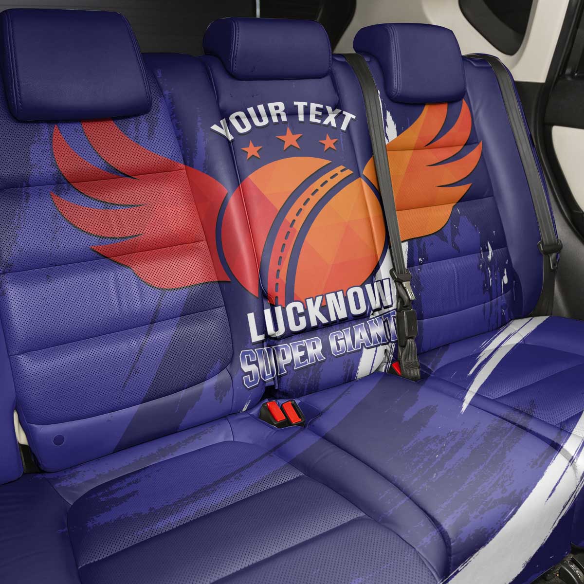 Custom Lucknow India Cricket Back Car Seat Cover Go Champions