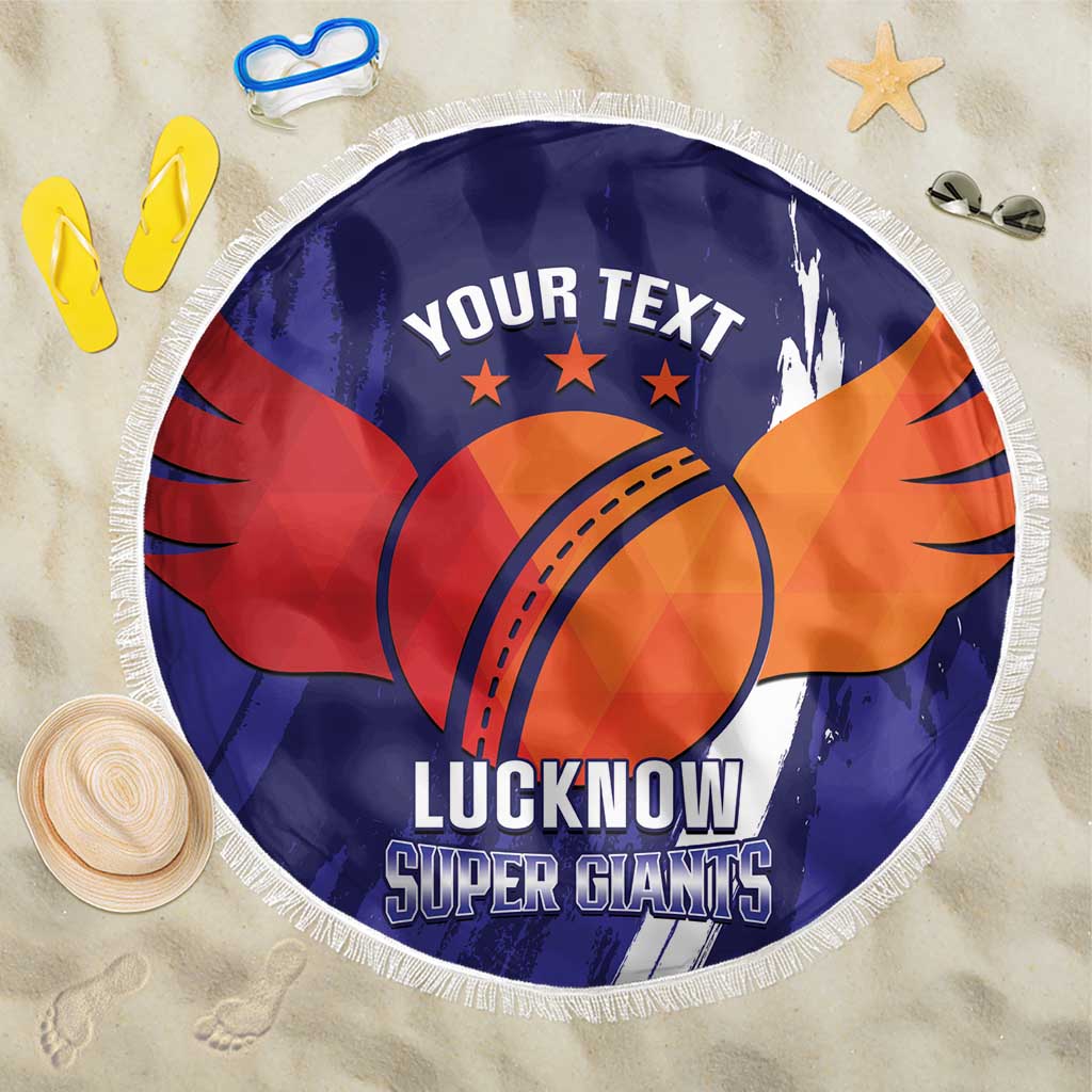 Custom Lucknow India Cricket Beach Blanket Go Champions