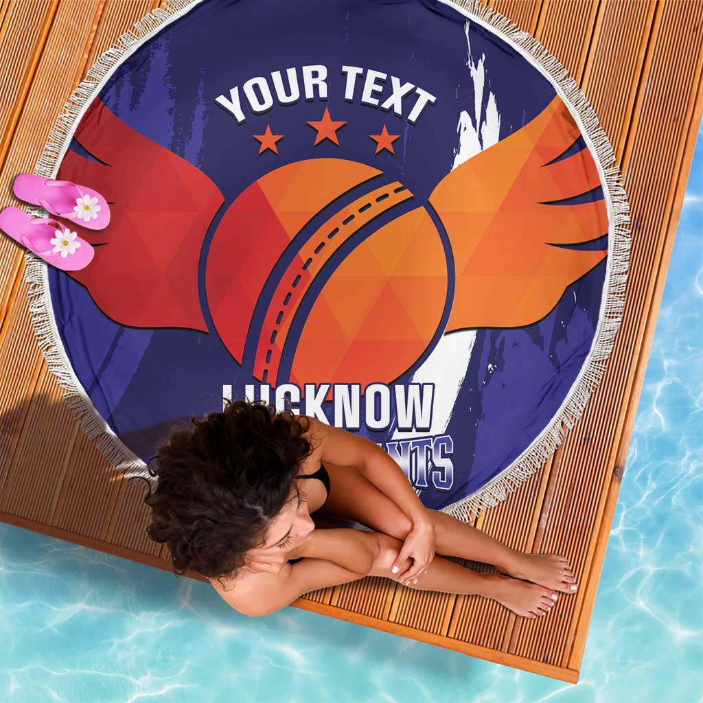 Custom Lucknow India Cricket Beach Blanket Go Champions