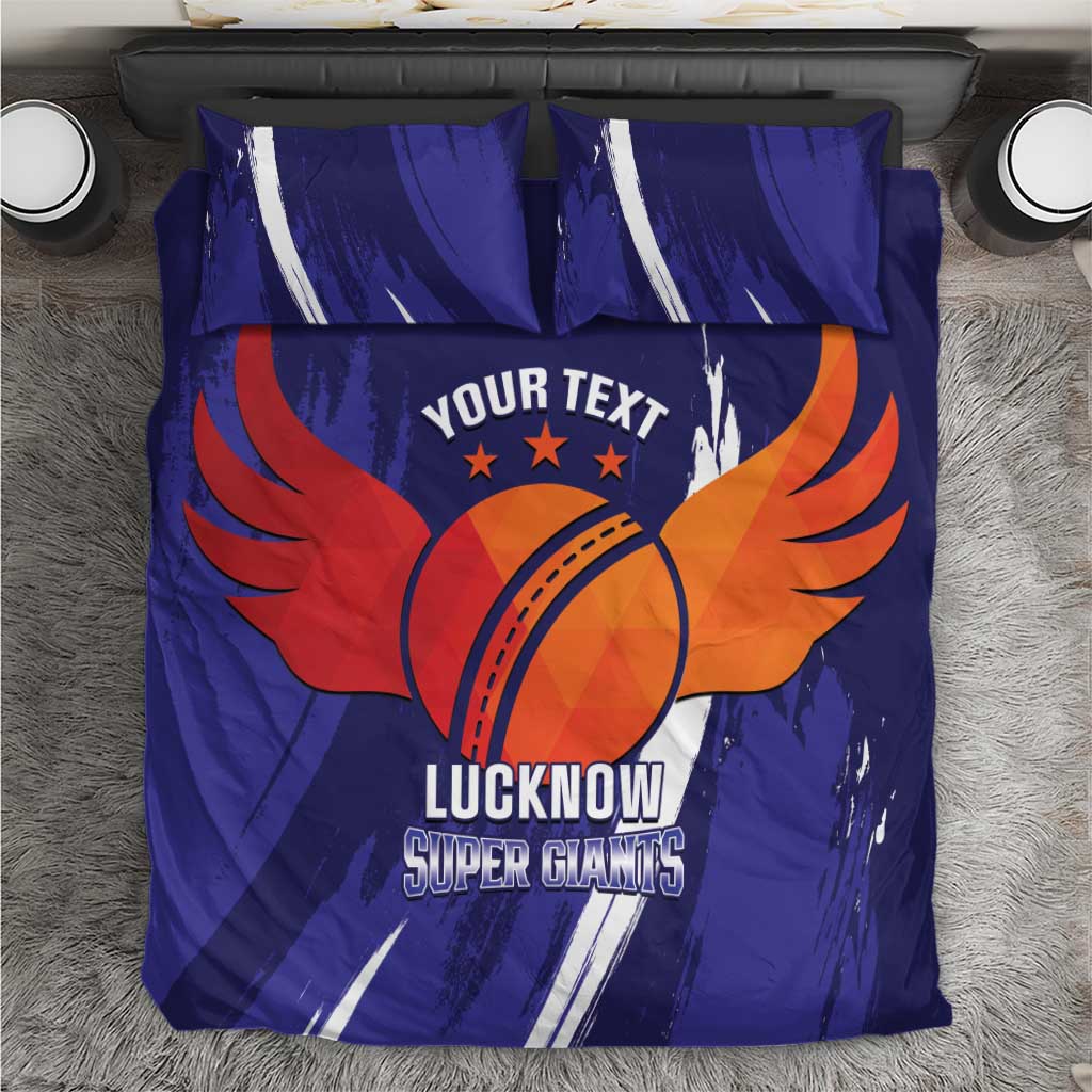 Custom Lucknow India Cricket Bedding Set Go Champions