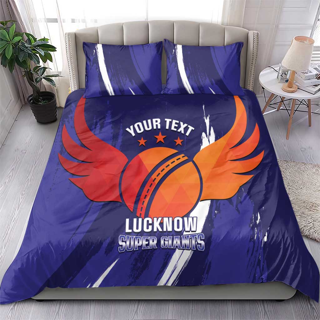 Custom Lucknow India Cricket Bedding Set Go Champions
