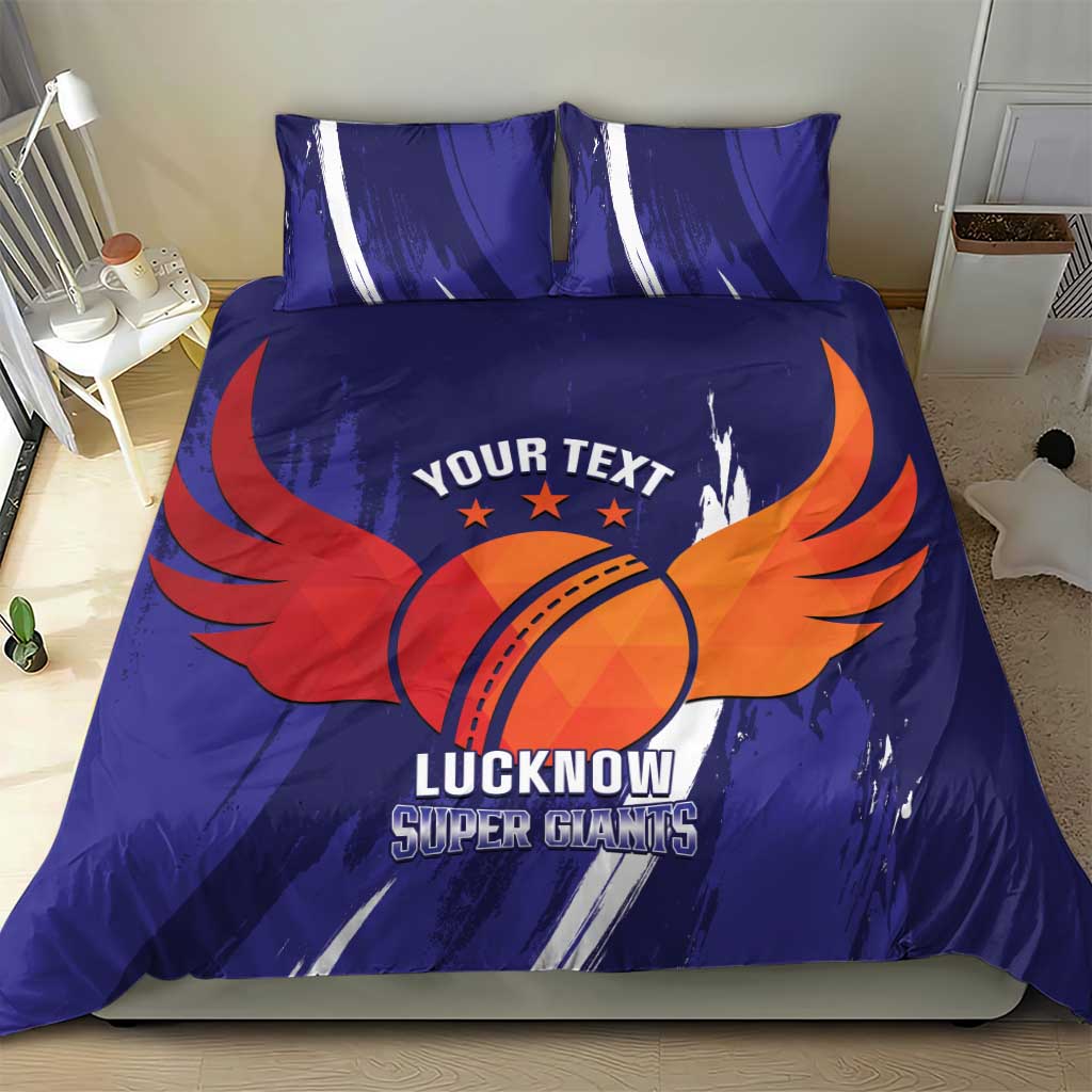 Custom Lucknow India Cricket Bedding Set Go Champions