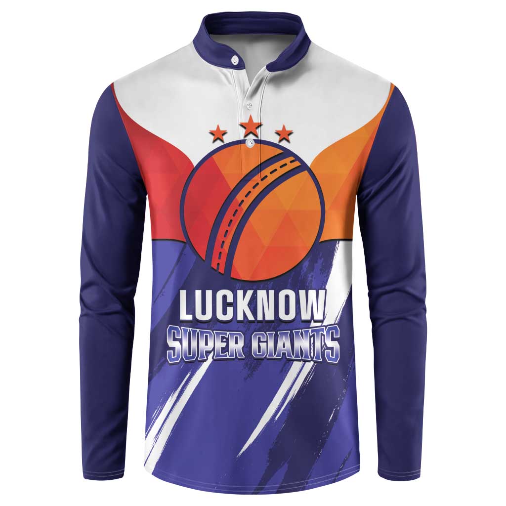 Custom Lucknow India Cricket Button Sweatshirt Go Champions