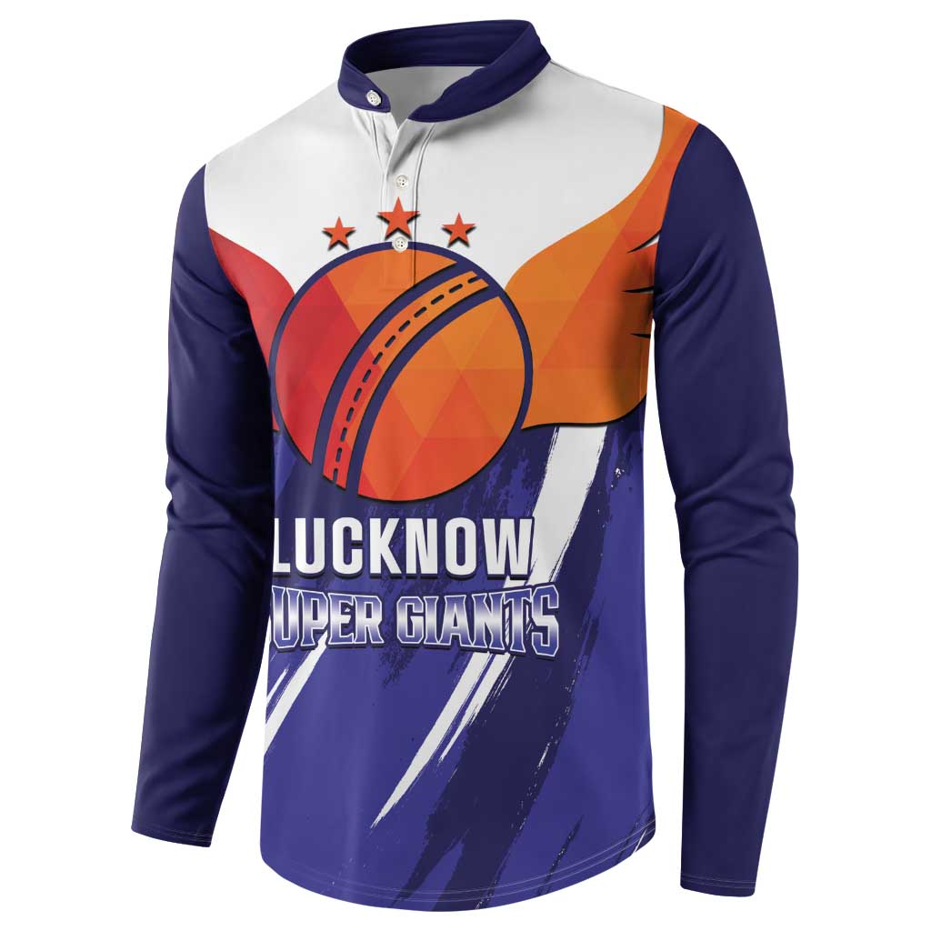Custom Lucknow India Cricket Button Sweatshirt Go Champions