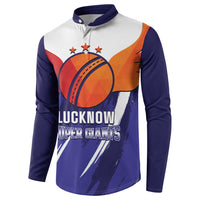 Custom Lucknow India Cricket Button Sweatshirt Go Champions