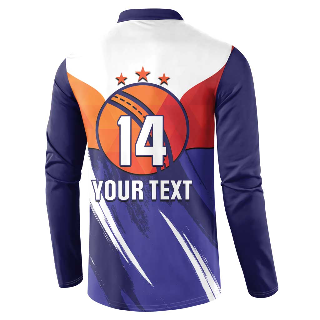 Custom Lucknow India Cricket Button Sweatshirt Go Champions