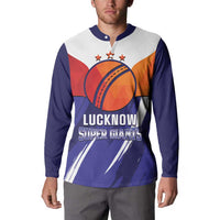 Custom Lucknow India Cricket Button Sweatshirt Go Champions