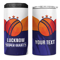 Custom Lucknow India Cricket 4 in 1 Can Cooler Tumbler Go Champions