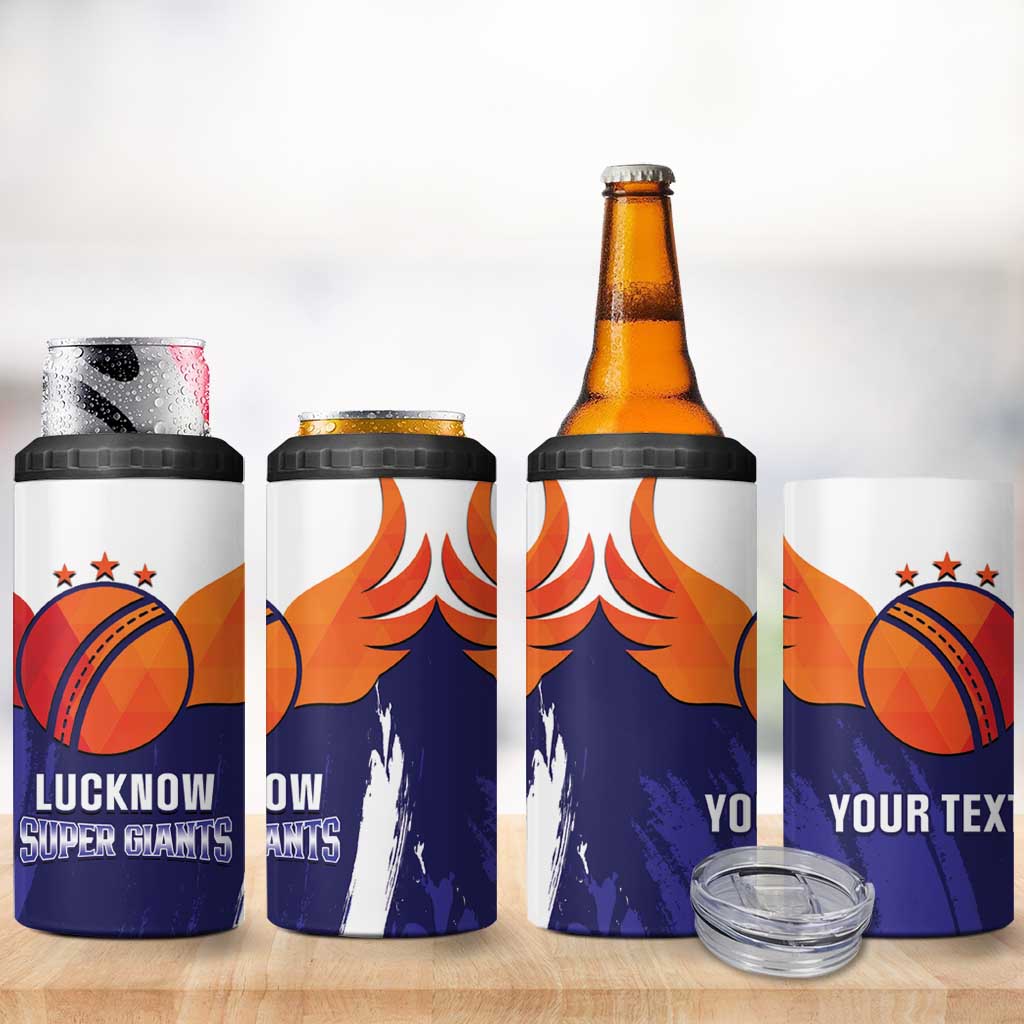Custom Lucknow India Cricket 4 in 1 Can Cooler Tumbler Go Champions