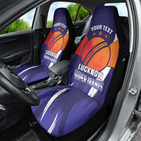 Custom Lucknow India Cricket Car Seat Cover Go Champions