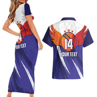 Custom Lucknow India Cricket Couples Matching Short Sleeve Bodycon Dress and Hawaiian Shirt Go Champions