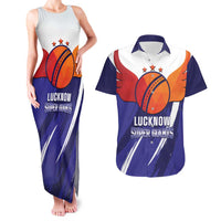 Custom Lucknow India Cricket Couples Matching Tank Maxi Dress and Hawaiian Shirt Go Champions