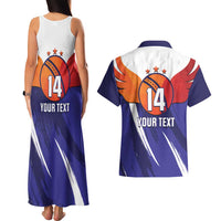 Custom Lucknow India Cricket Couples Matching Tank Maxi Dress and Hawaiian Shirt Go Champions