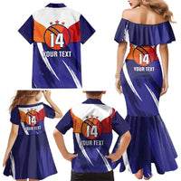 Custom Lucknow India Cricket Family Matching Mermaid Dress and Hawaiian Shirt Go Champions