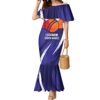 Custom Lucknow India Cricket Family Matching Mermaid Dress and Hawaiian Shirt Go Champions