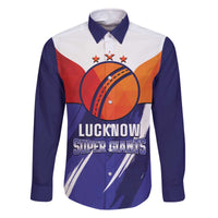 Custom Lucknow India Cricket Family Matching Off The Shoulder Long Sleeve Dress and Hawaiian Shirt Go Champions