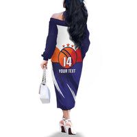 Custom Lucknow India Cricket Family Matching Off The Shoulder Long Sleeve Dress and Hawaiian Shirt Go Champions