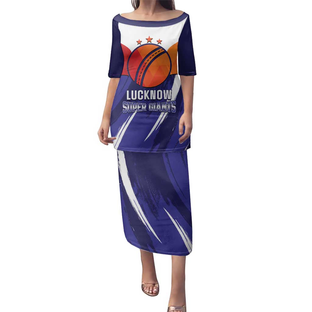 Custom Lucknow India Cricket Family Matching Puletasi and Hawaiian Shirt Go Champions