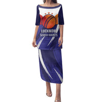 Custom Lucknow India Cricket Family Matching Puletasi and Hawaiian Shirt Go Champions