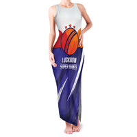 Custom Lucknow India Cricket Family Matching Tank Maxi Dress and Hawaiian Shirt Go Champions