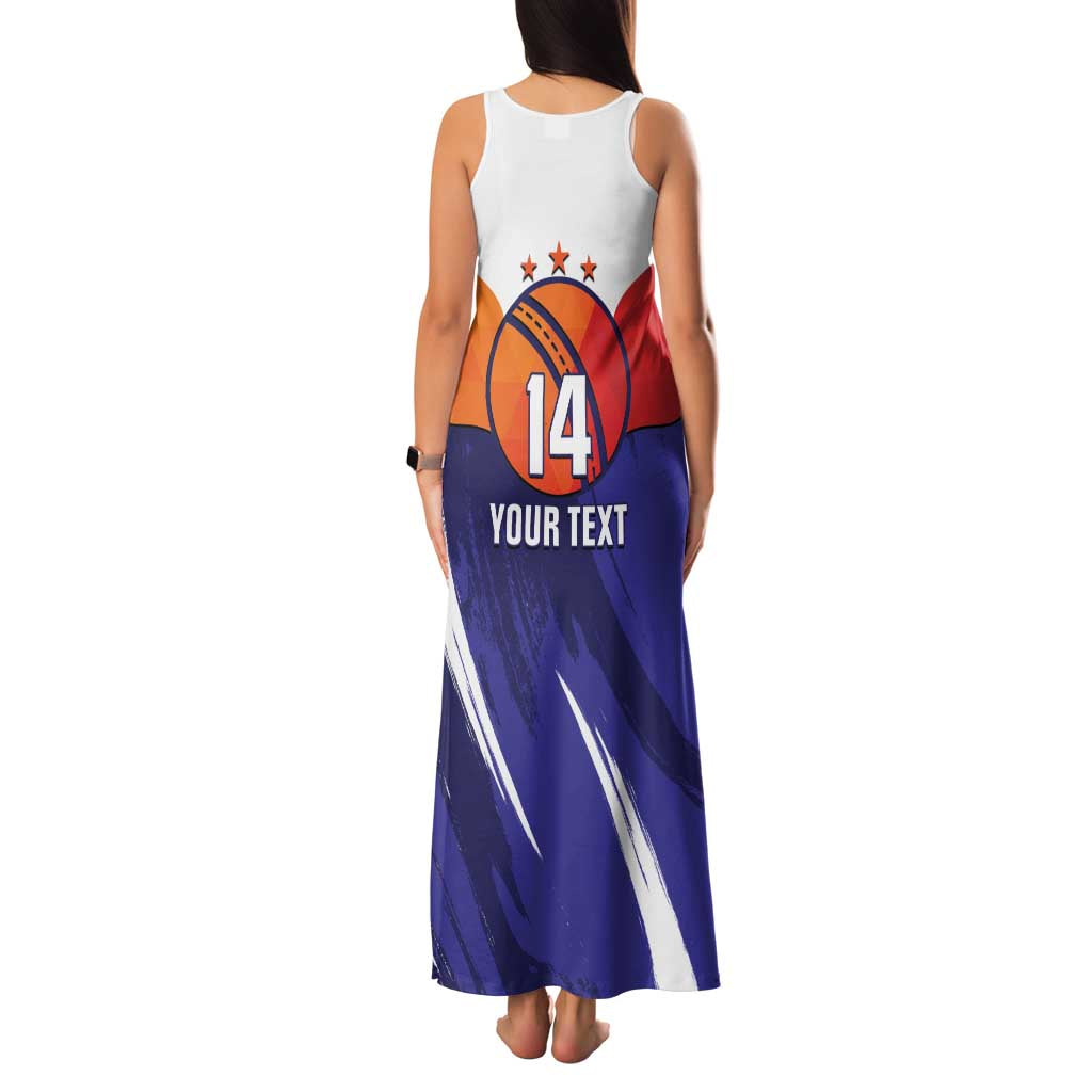 Custom Lucknow India Cricket Family Matching Tank Maxi Dress and Hawaiian Shirt Go Champions