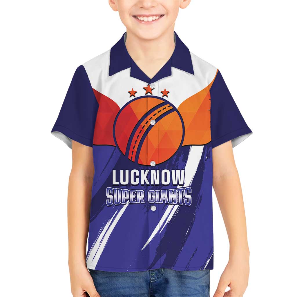 Custom Lucknow India Cricket Family Matching Tank Maxi Dress and Hawaiian Shirt Go Champions