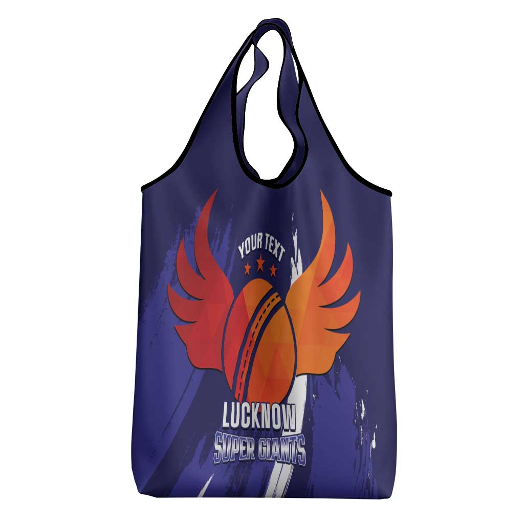 Custom Lucknow India Cricket Grocery Bag Go Champions