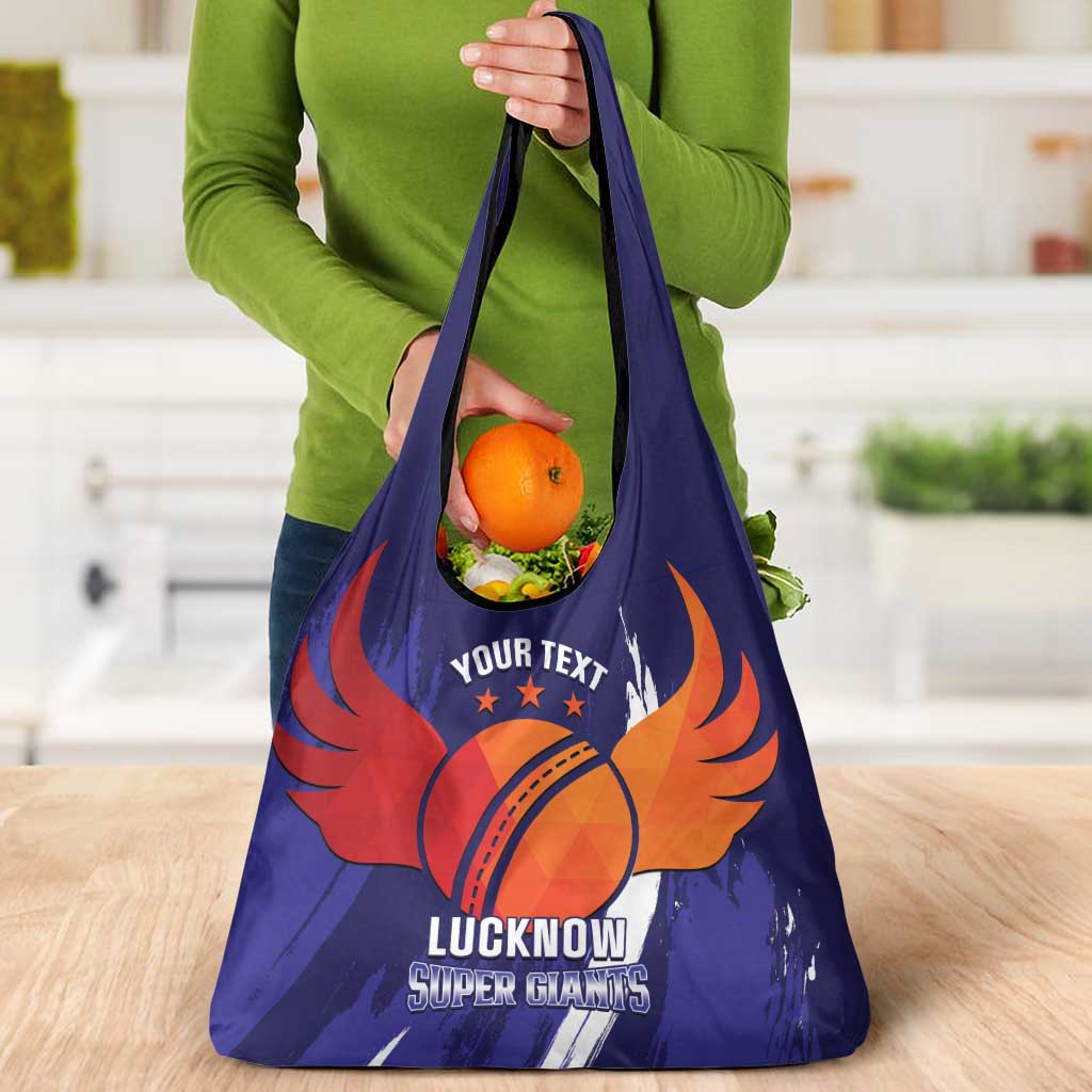 Custom Lucknow India Cricket Grocery Bag Go Champions