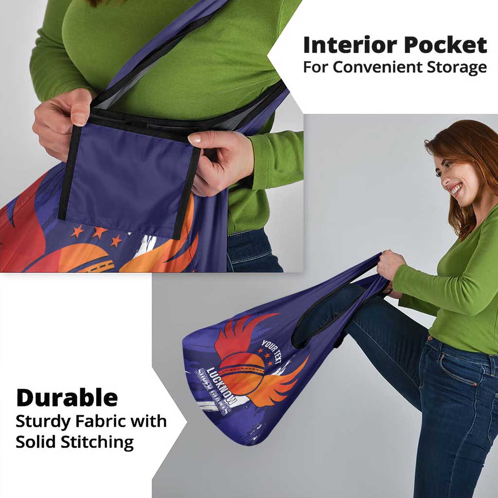 Custom Lucknow India Cricket Grocery Bag Go Champions