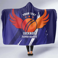 Custom Lucknow India Cricket Hooded Blanket Go Champions