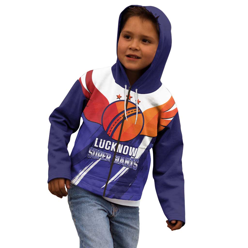Custom Lucknow India Cricket Kid Hoodie Go Champions