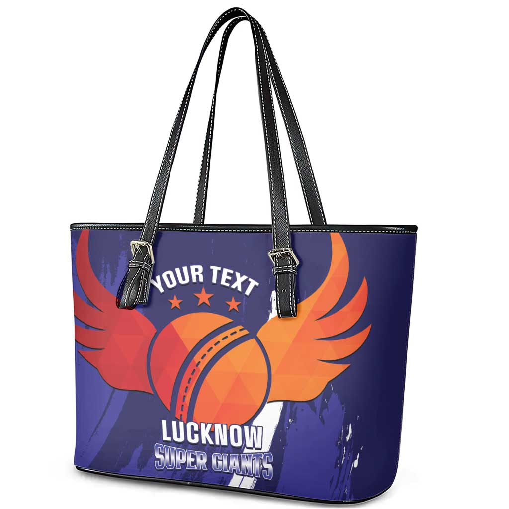 Custom Lucknow India Cricket Leather Tote Bag Go Champions