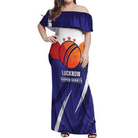 Custom Lucknow India Cricket Off Shoulder Maxi Dress Go Champions
