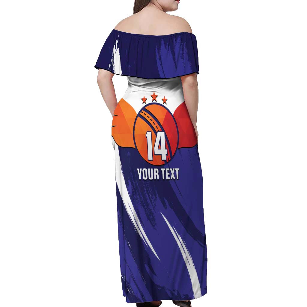 Custom Lucknow India Cricket Off Shoulder Maxi Dress Go Champions