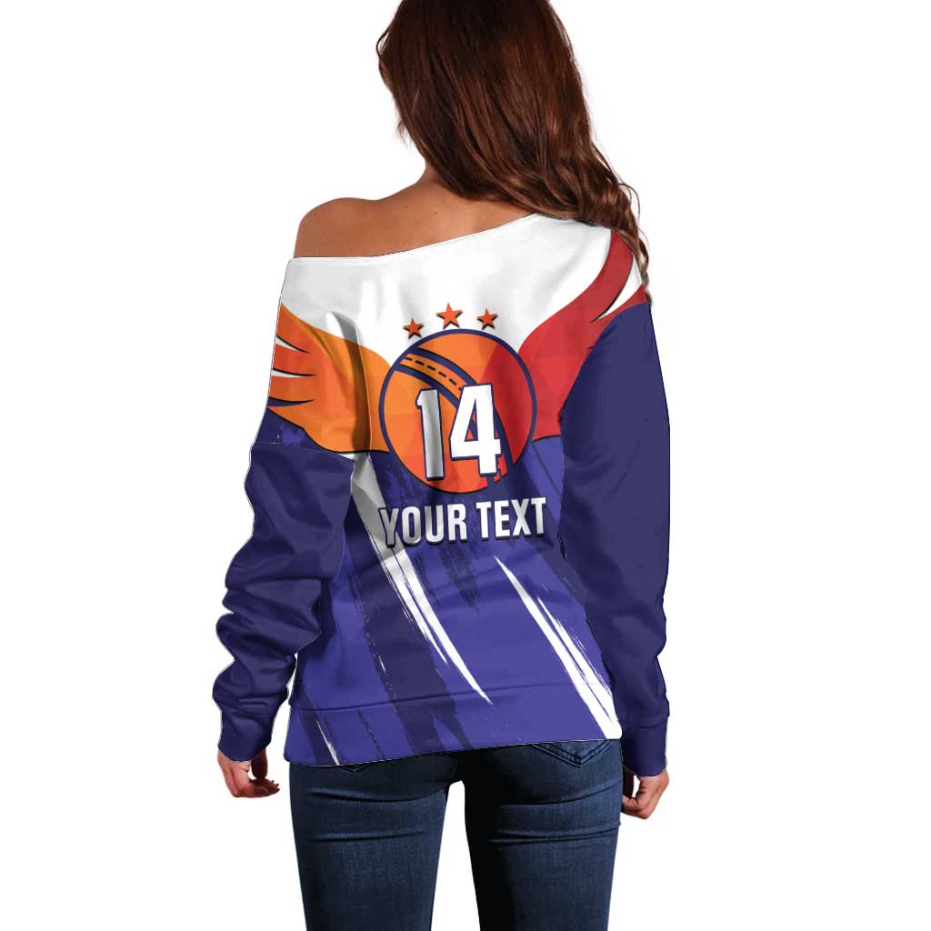 Custom Lucknow India Cricket Off Shoulder Sweater Go Champions
