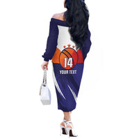 Custom Lucknow India Cricket Off The Shoulder Long Sleeve Dress Go Champions