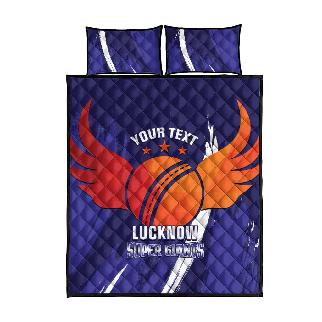 Custom Lucknow India Cricket Quilt Bed Set Go Champions