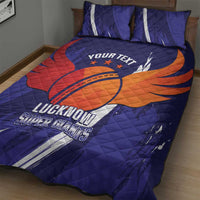 Custom Lucknow India Cricket Quilt Bed Set Go Champions